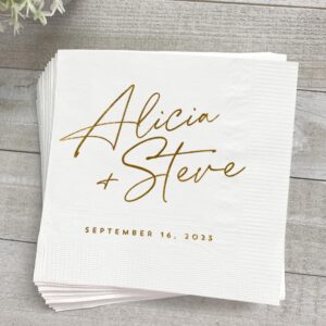 Personalized Wedding Cocktail Napkins, Customized Monogram Wedding Napkin, Custom Dinner Napkins For Bridal Shower, Weddings Decor, Engagement Party Decorations, Bridal Shower Decorations